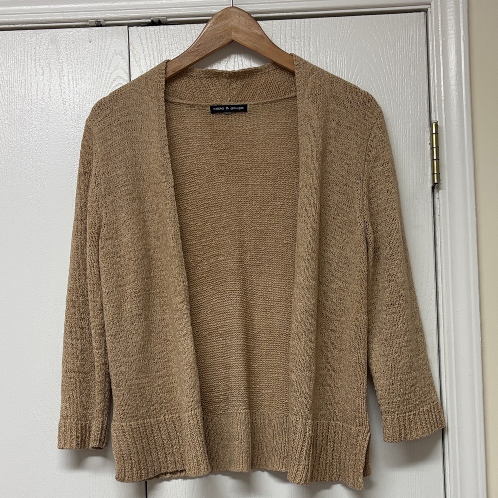 Women's Tan Sweater Cardigan size small